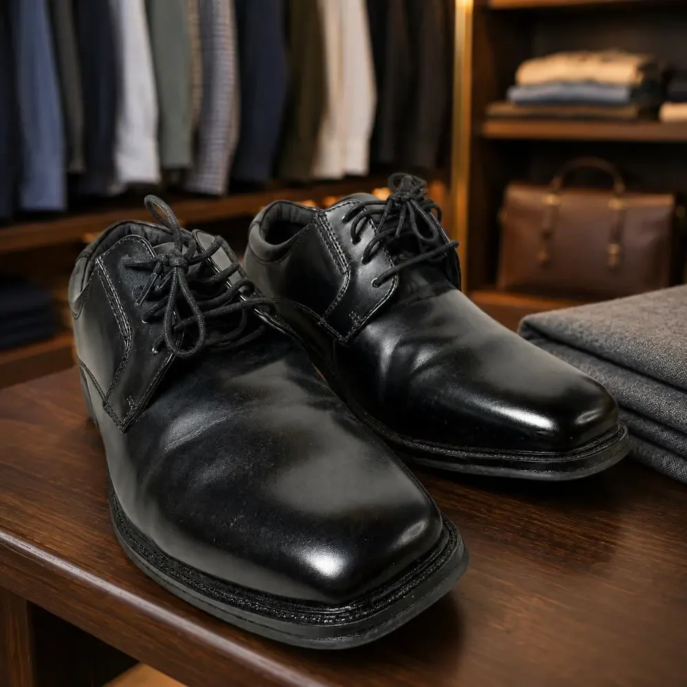 Dockers Men’s Black Leather Dress Shoes Lace Up Oxford Size 9.5W Wide